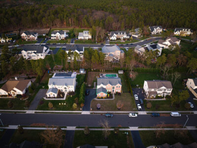 aerial view of american residential